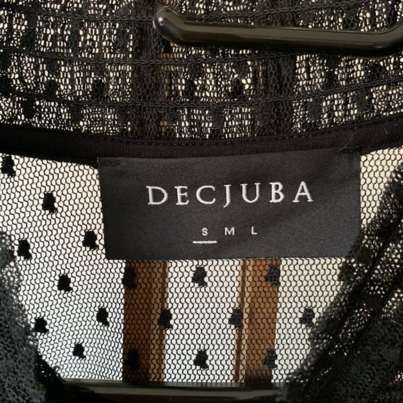 Decjuba black lace long sleeve top size S - Picture 2 of 3
